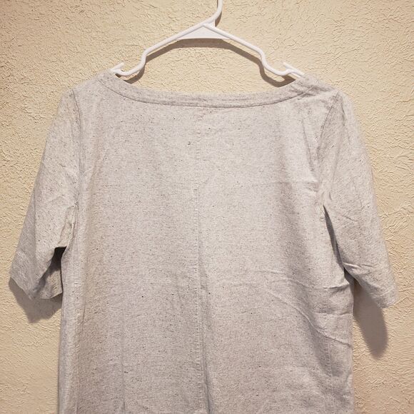 Eileen Fisher M Crew Neck Cotton Jersey T-Shirt Dress Above Knee Gray - Picture 5 of 7